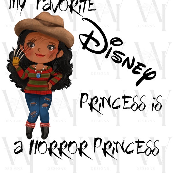 Horror Princess, Horror, Princess, PNG, Tshirt, Moana , Freddy, Nightmare on Elm Street,