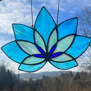 Lotus Flower Stained Glass Suncatcher