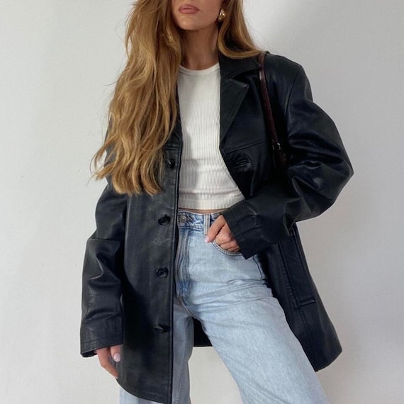 Black leather box jacket 2025