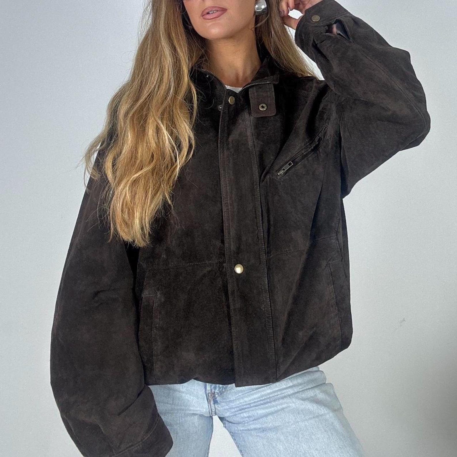 Vintage Brown suede bomber style jacket