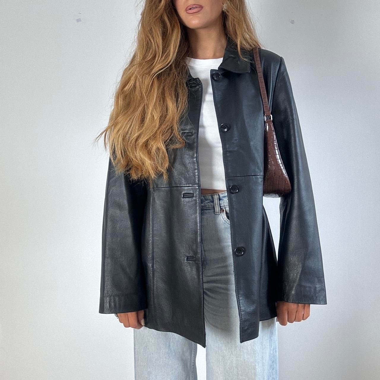 Vintage Black Leather Blazer Style Jacket L Coat Size L - Etsy Vintage Black Leather Blazer Style Jacket L Coat Size L - Etsy