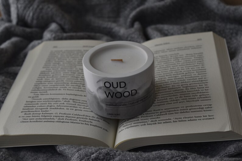 Oud Wood SOY CANDLE Ceramic Candle Home Decoration Hand Poured image 7