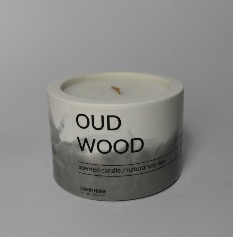 Oud Wood SOY CANDLE Ceramic Candle Home Decoration Hand Poured image 8