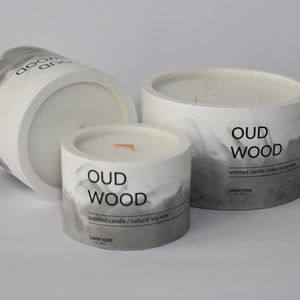 Oud Wood SOY CANDLE Ceramic Candle Home Decoration Hand Poured image 2