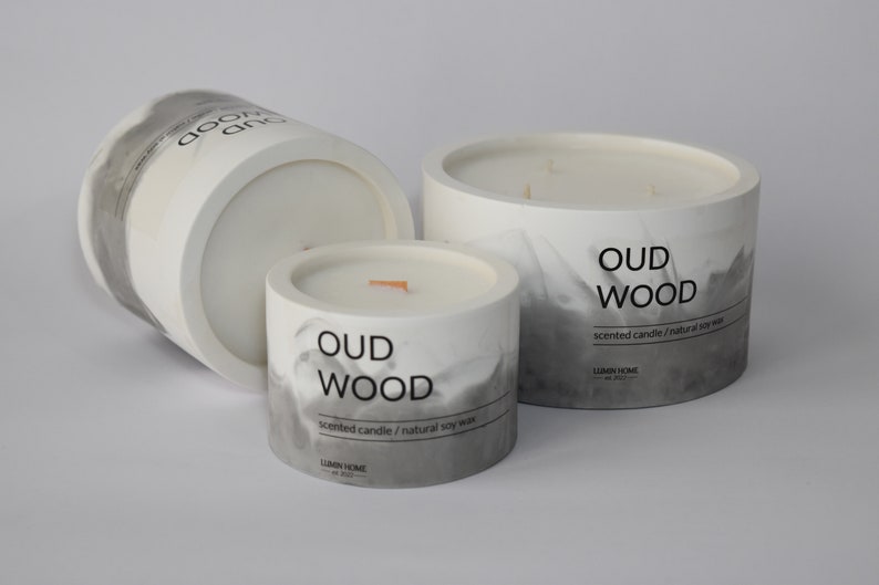 Oud Wood SOY CANDLE Ceramic Candle Home Decoration Hand Poured image 2