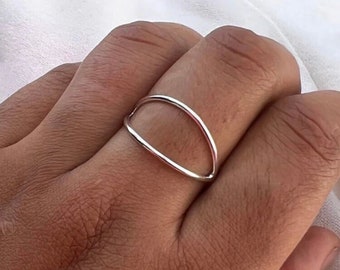 Beautiful Ring, Criss-Cross Eternity Band Ring, Dainty Ring, Thumb Ring, Plan Simple Ring, Boho Ring, Worry Ring, Solid 925 Silver Ring