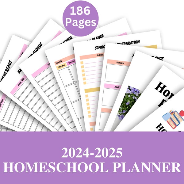 2024-2025 Homeschool Planner | Homeschool Planner For Teachers | Homeschool Planner for Parents| Homeschool Mama 2024-2025