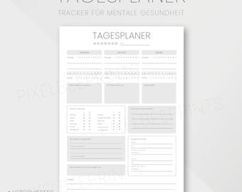 Mood diary for mental health, mental health tracker, daily planner therapy tool