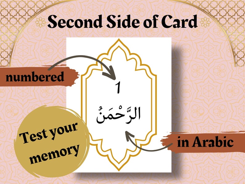 99 Names of Allah Printable Flashcards With Free Poster - Etsy UK