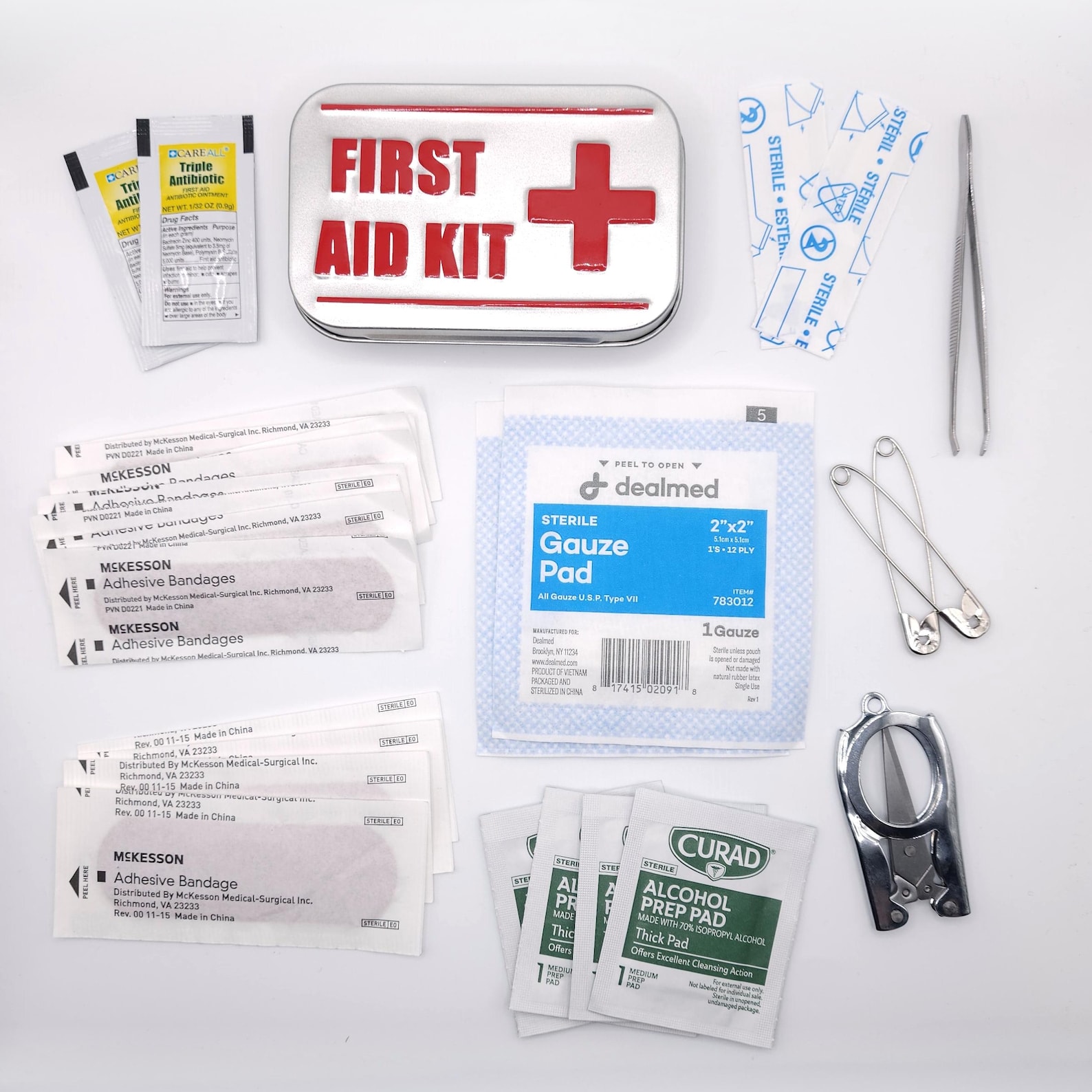 Travel First Aid Kit, Mini Emergency Tin for Car