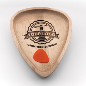 Personalized Guitar Pick Tray, Custom Engraved Musician Gift, Wooden Valet Men, Large Catch All Dish, Anniversary Present for Husband, Dad