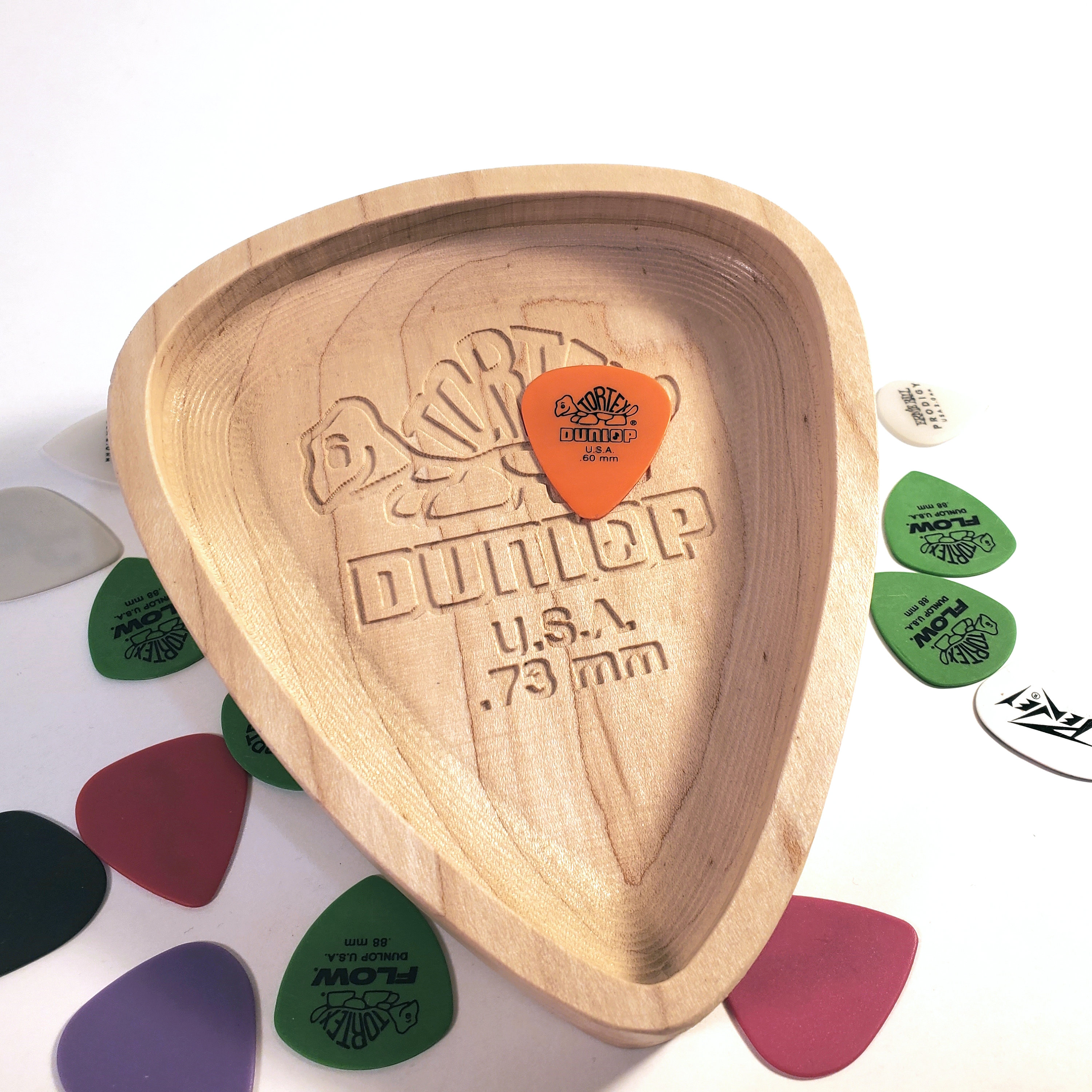 Handcrafted XL Maple Wood Guitar Pick Dish - Extra Large