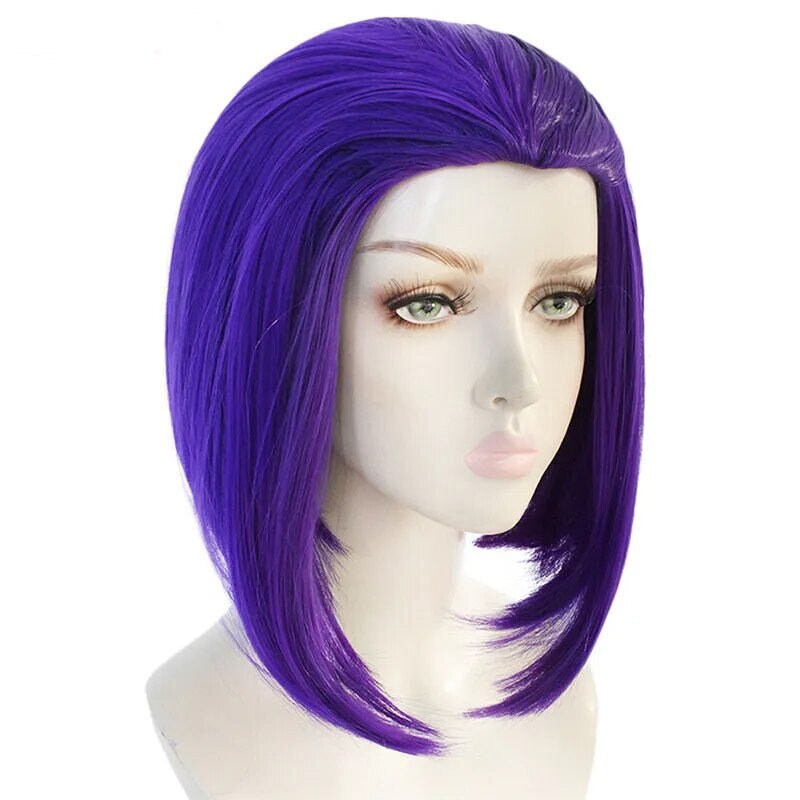 Teen Titans Raven Wig Anime Cosplay Wigs Purple Short Etsy