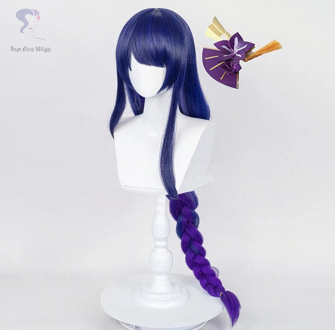 Raiden Shogun Cosplay Wig Genshin Impact Long Cosplay Wig Etsy