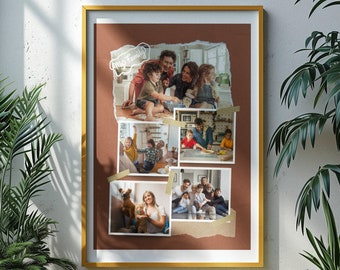 Personalized Family Photo Collage, Anniversary Gift (Digital Download)