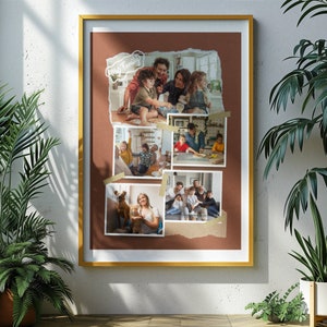 Personalisierte Familienfotocollage, Geburtstagscollage, individuelles Geschenk für Freund, Collagenvorlage, individuelle Liebescollage, Collage in Postergröße