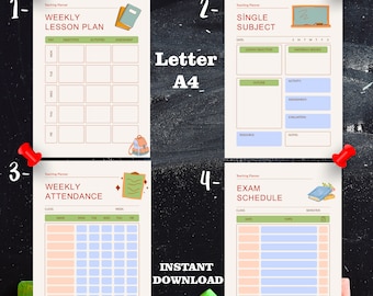 Printable Teacher Planner – Lesson Plans, Roster, and Schedules (PDF Download)