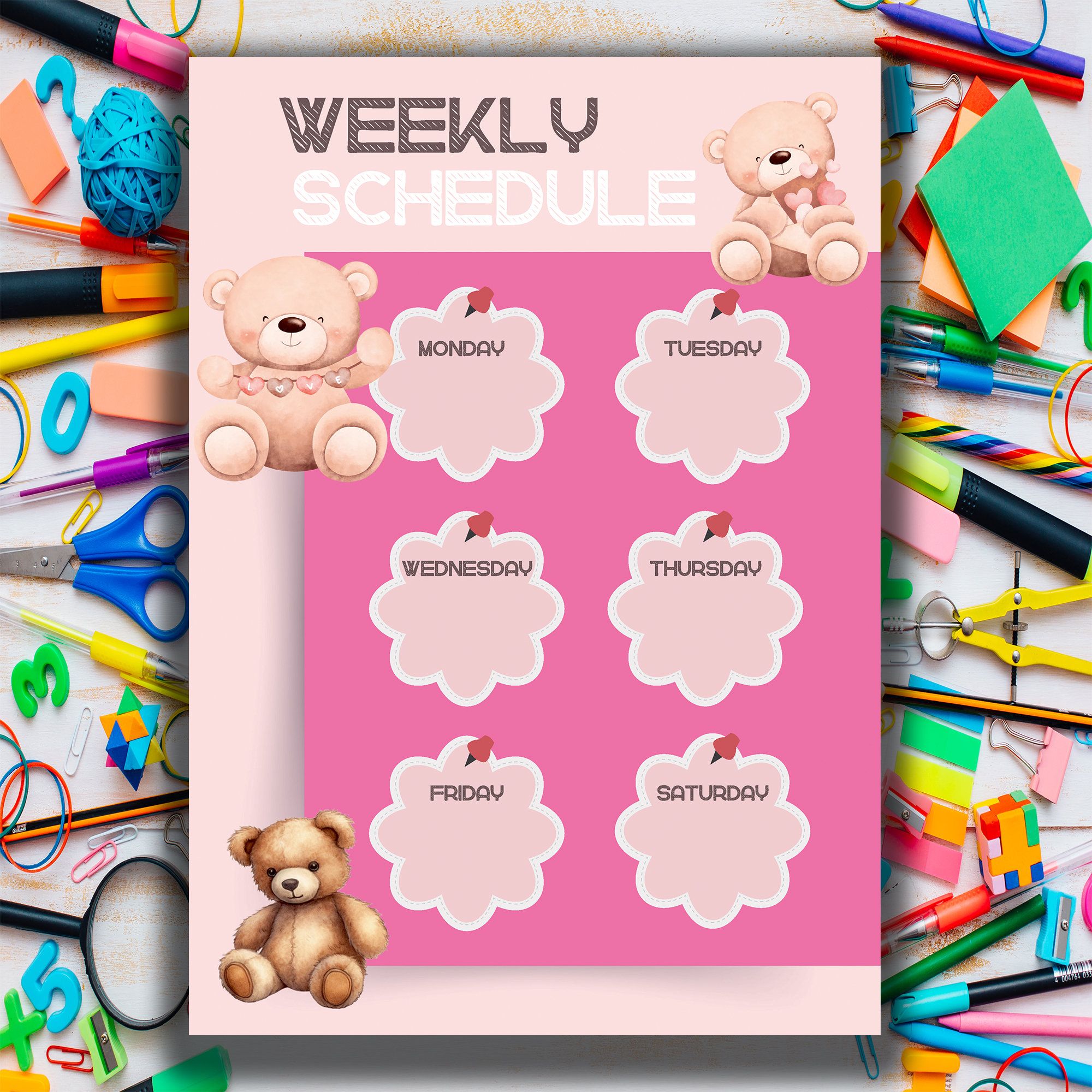 Weekly Planner Printable, A4 Sheet to Download and Print at Home, Kids ...