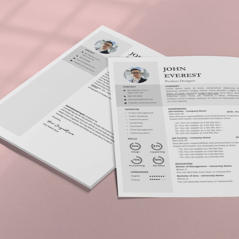 Modern Professional Resume Template for Google Docs, Microsoft Word ...