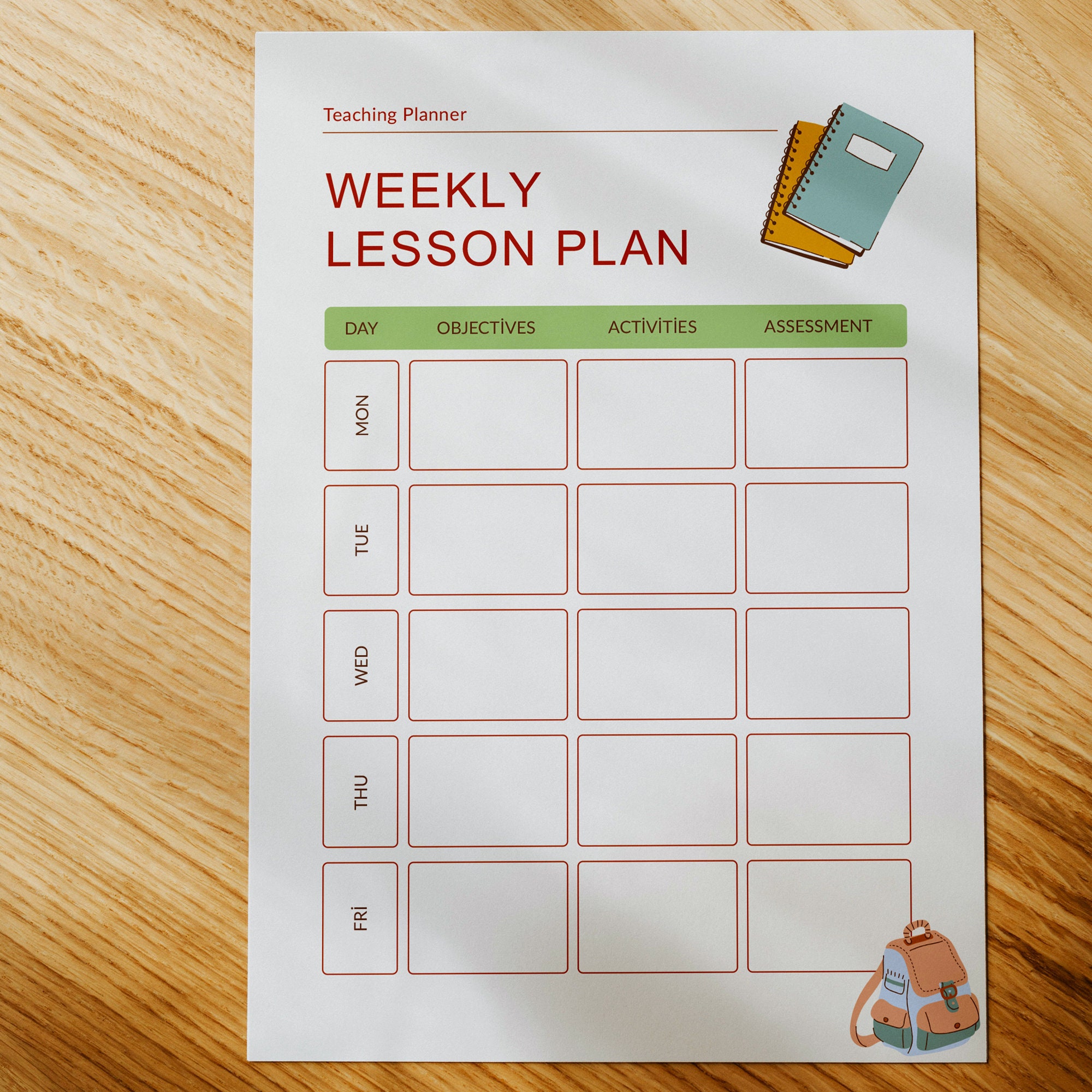 Printable Teacher Planner, Lesson Planner Printable, Teaching Notebook ...