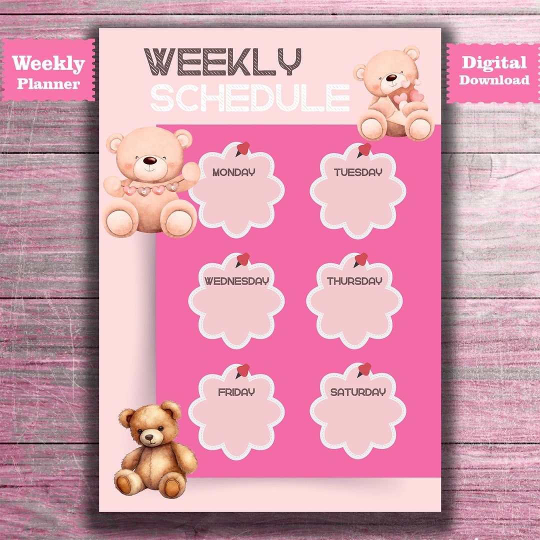 Weekly Planner Printable, A4 Sheet to Download and Print at Home, Kids ...