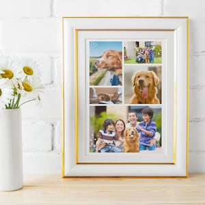 Editable Pet Photo Collage, Dog Photo Gift, Animal Photo Frame, Pet Portrait Collage, Pet Gift, Pet Memorial Poster, Animal Lover Gift