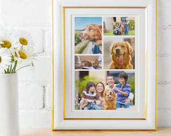 Custom Pet Photo Collage, Dog Memorial Gift