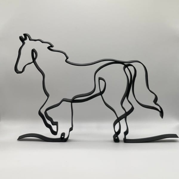 Statua di cavallo minimalista decorazione della casa di cavalli semplice decorazione di figure di cavalli stampate in 3d opere d'arte di cavalli arte di cavalli in una riga