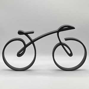 Minimalistische Fahrradfigur mit einer Linie | Strichzeichnung | Fahrradkunstwerk | Innendekoration | Geschenk für Fahrradliebhaber | Exklusives Design