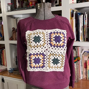 Crochet Four Square - Quilted Sweatshirt