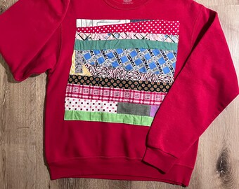 Patchwork Stripes - Quilted Sweatshirt