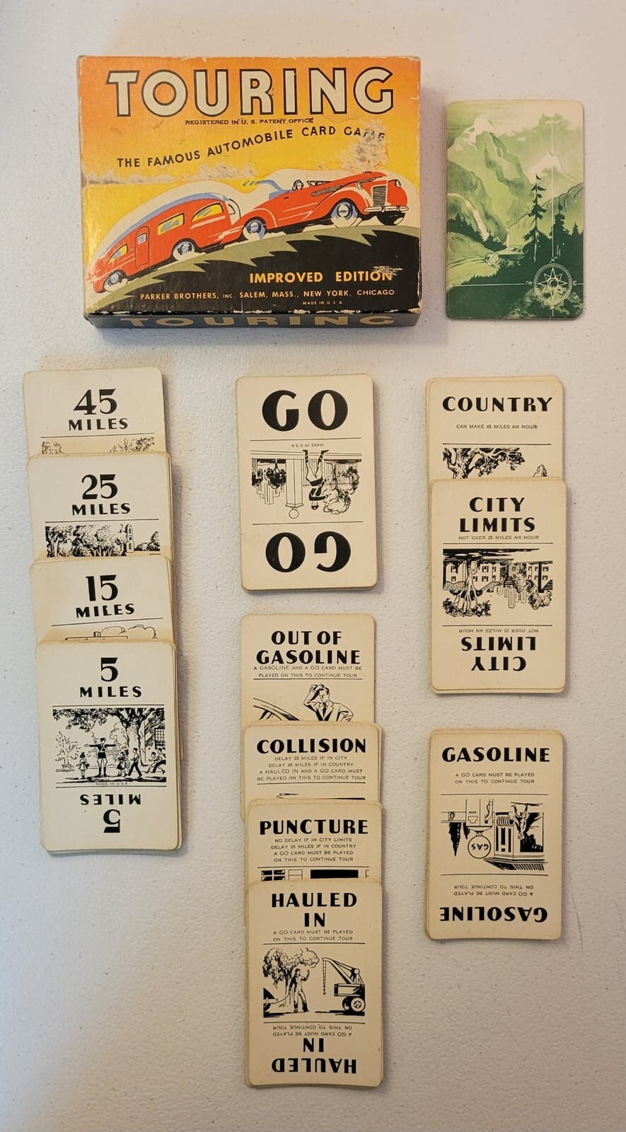 Vintage MCM Parker Brothers Touring Card Game All Cards Included NO