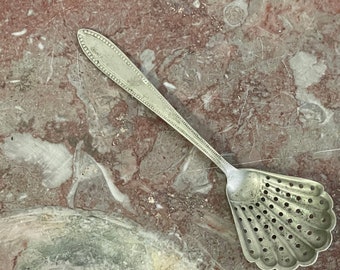 Alpaca silver sugar caster - sugar sieve spoon for icing sugar - used in baking for sprinkling sugar