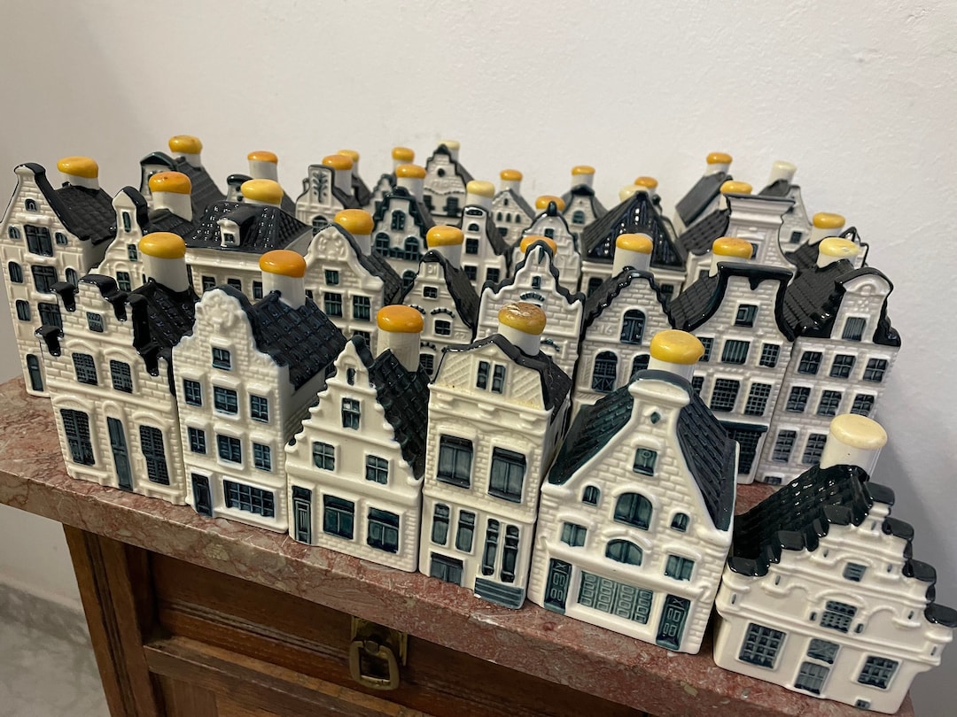KLM Delft Blue Houses With Bols Jenever Dutch Houses Collectors Items