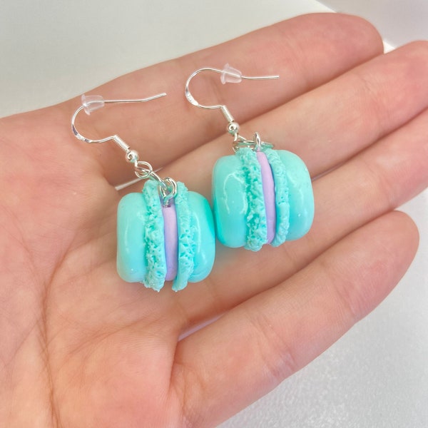 Boucles d'oreilles macarons, boucles d'oreilles douces, bijoux macarons, boucles d'oreilles fimo, bijoux en pâte polymère, boucles d'oreilles délicieuses