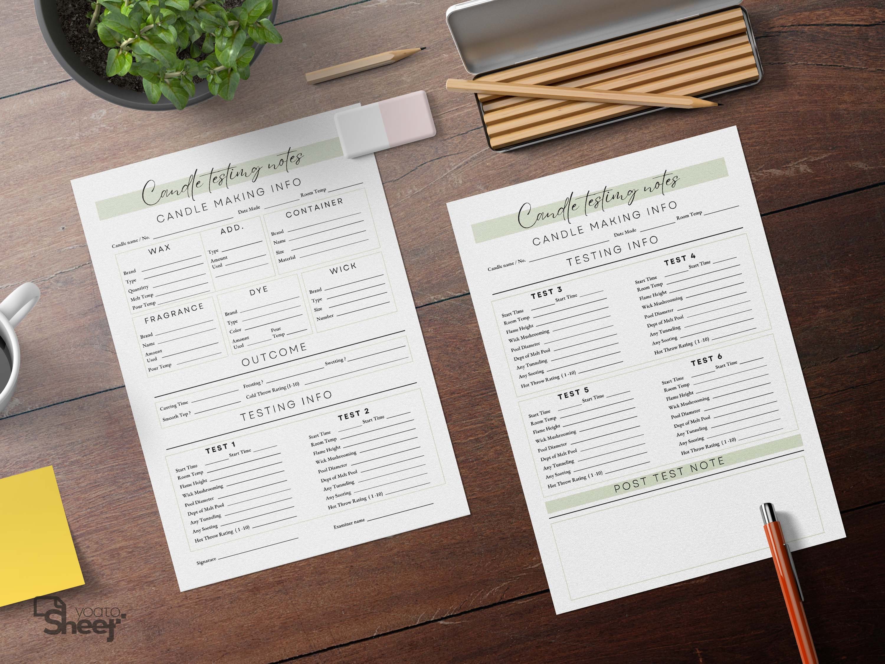Candle Testing Template Candle Making Testing Sheet Printable Candle Candle Testing Template Candle Making Testing Sheet Printable Candle
