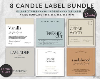 Candle Sticker Label, Custom Product Label Design, Editable Candle  Branding, DIY Label Square, Label Soy Candle CORJL LA007 vienna 