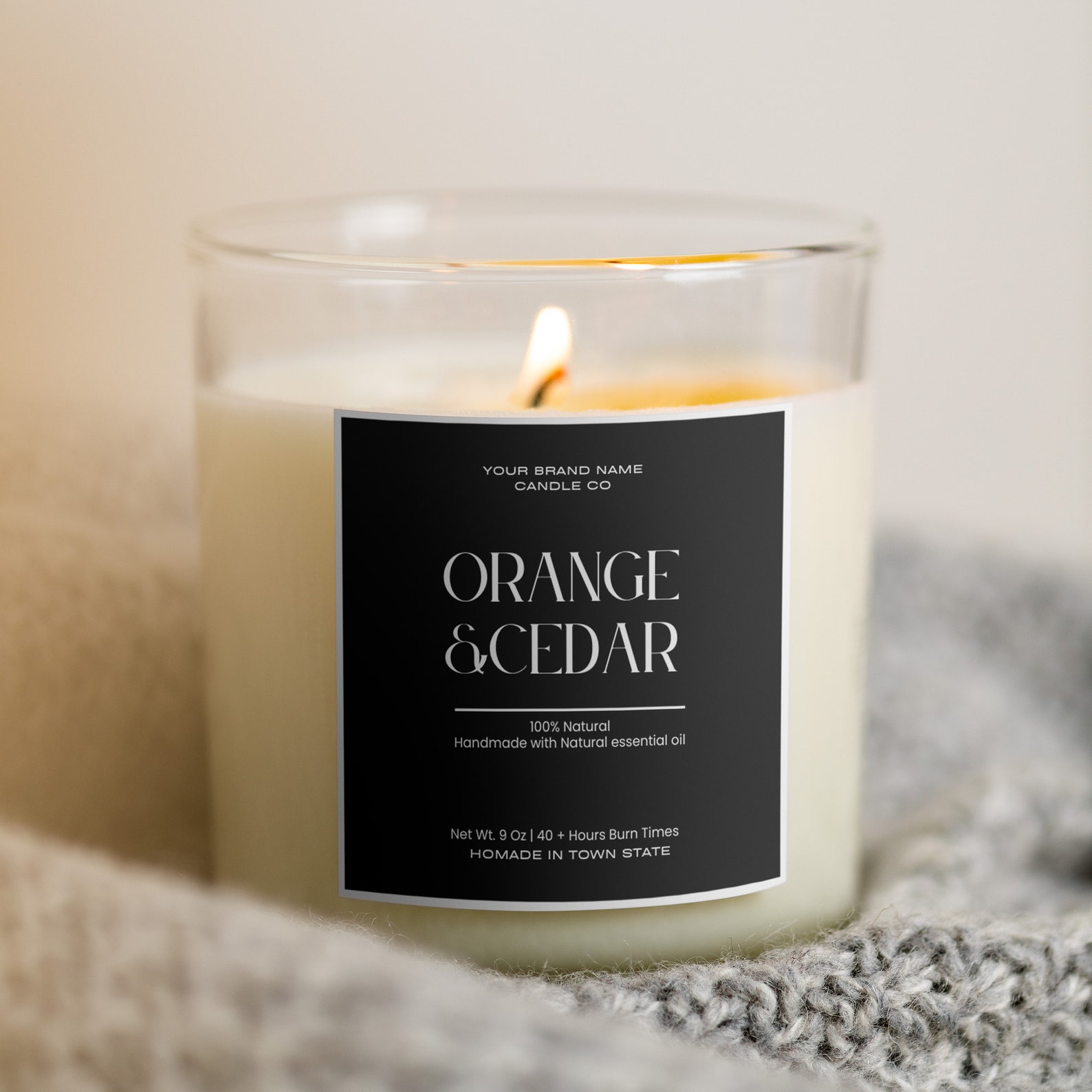 Candle Wrapper Label Editable Candle Label Bundle Template, Candle Label Sticker, Candle ...
