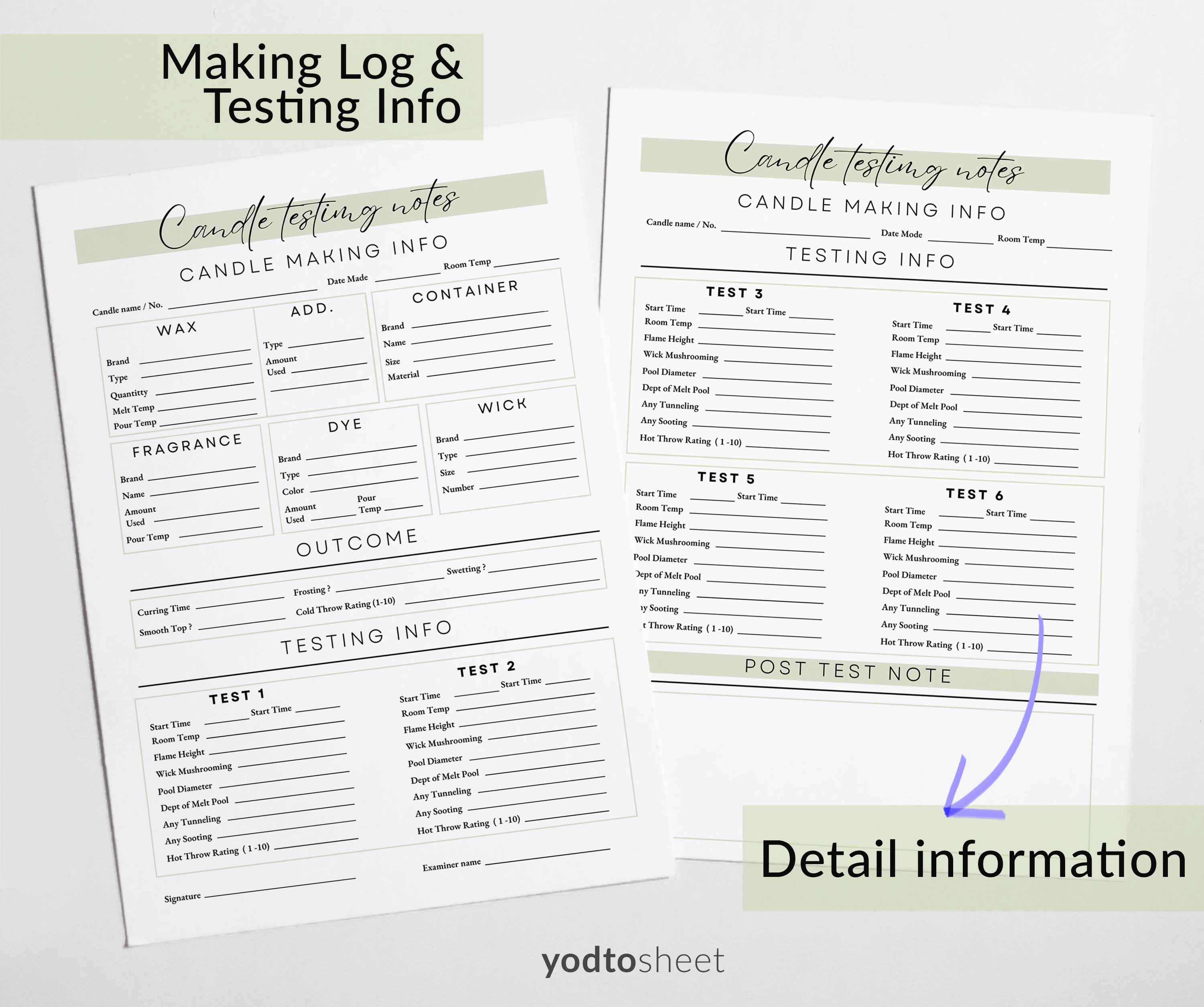 Candle Testing Template Candle Making Testing Sheet Printable Candle Candle Testing Template Candle Making Testing Sheet Printable Candle