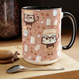 Two-Tone Coffee Mugs, 15oz - F
