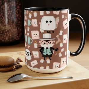 Two-Tone Coffee Mugs, 15oz - D