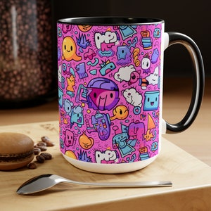 Two-Tone Coffee Mugs, 15oz - F