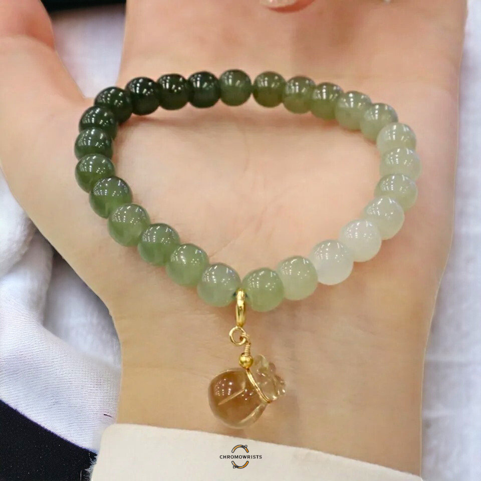 Real Jade Bracelet for Women Green Jade Bracelet Stretchy Bracelet