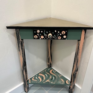 Corner Table | Hand-Painted | 19x10x24H | As Shown or Custom Colors