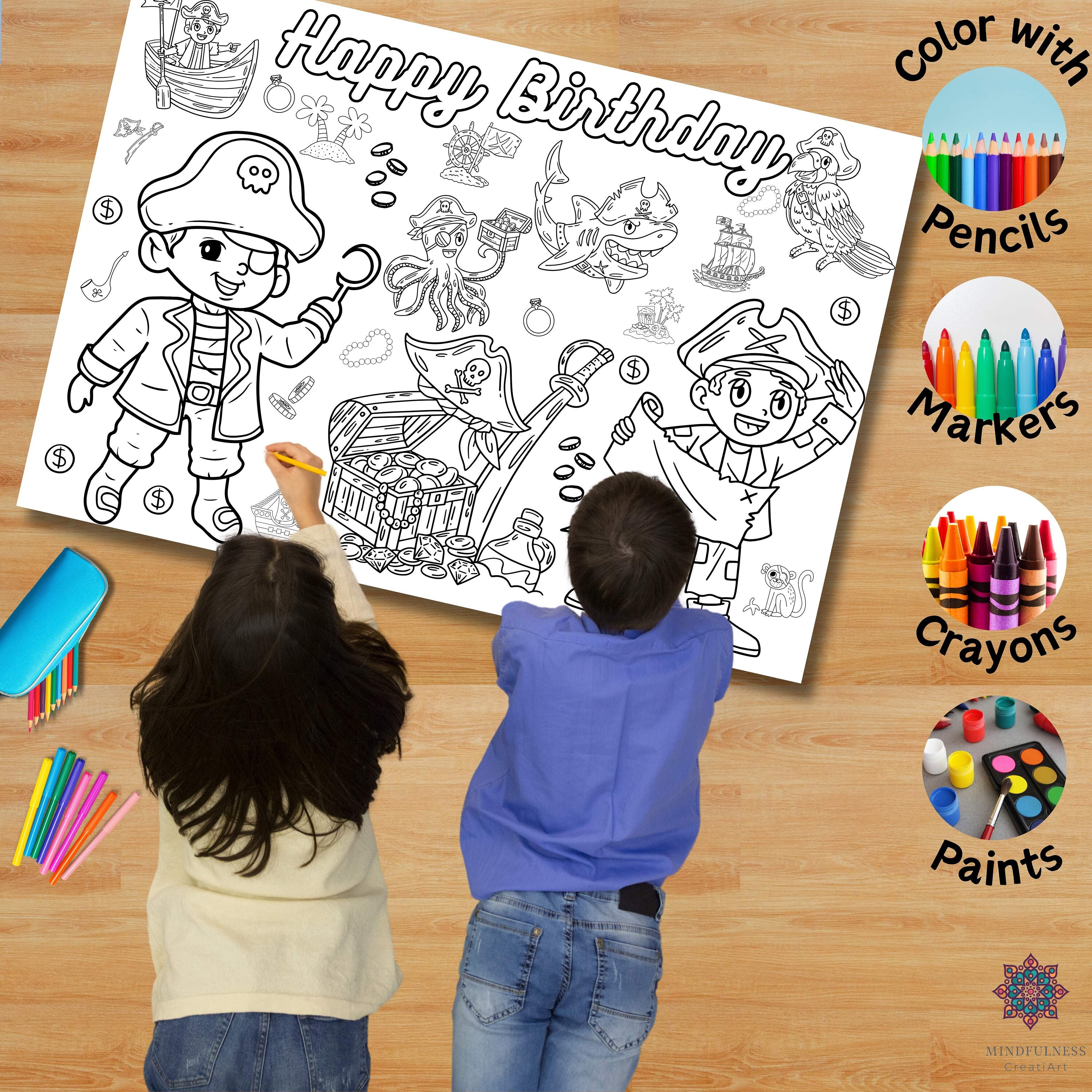 Pirates Coloring Sheets, Giant Coloring Poster, Pirate Ship Coloring ...