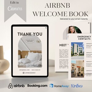 Airbnb Guest Welcome Book, Welcome Book, Airbnb Template, Vrbo Welcome Book, Canva Welcome Book Template, Airbnb Host, Airbnb Guestbook