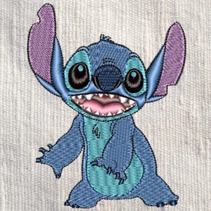 かわいいステッチ刺繍デザイン、リロ スティッチにインスパイアされた針仕事、デジタル DIY 刺繍ギフト、すぐにダウンロードできるブルー ステッチ ファイル
