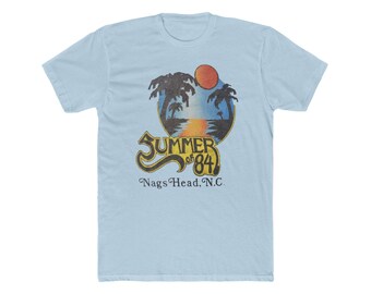 Vintage Style 1984 Nags Head North Carolina Unisex Cotton Crew Tee