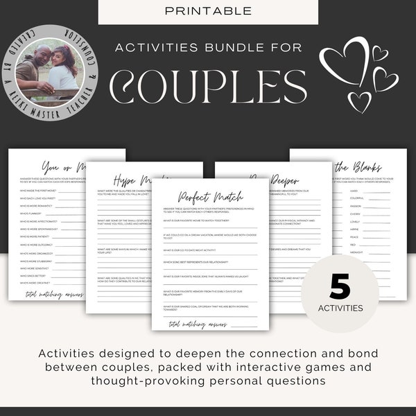 Deep Connection Games for Couples Printable Relationship-Building Questions Digital Download Bundle