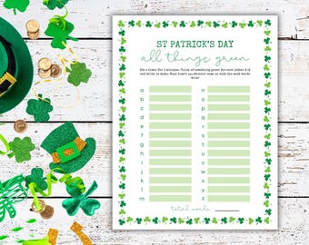 Juego de la A a la Z del Día de San Patricio: Todo sobre el medio ambiente, trivia imprimible (PDF)